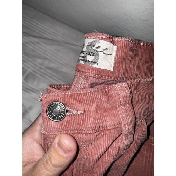 We The Free People Pants Womens 26 (26x26) Pink Corduroy Mid Rise Skinny Raw Hem - Picture 4 of 10